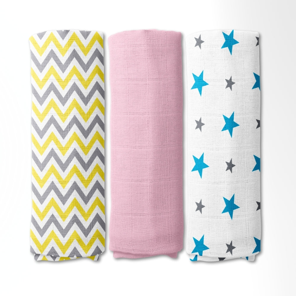 Everyday Classics Swaddles Mellow Muse, Pack of 3
