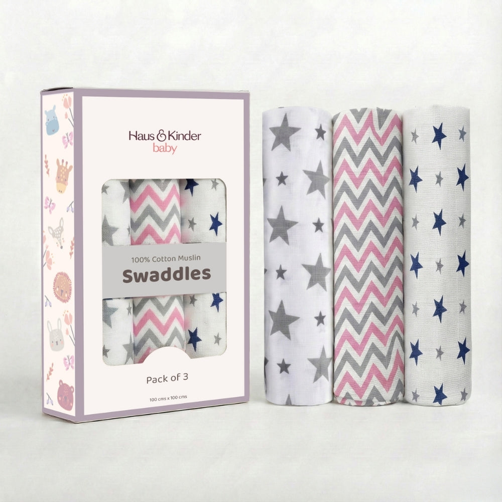 Everyday Classics Swaddles Glee Greys, Pack of 3