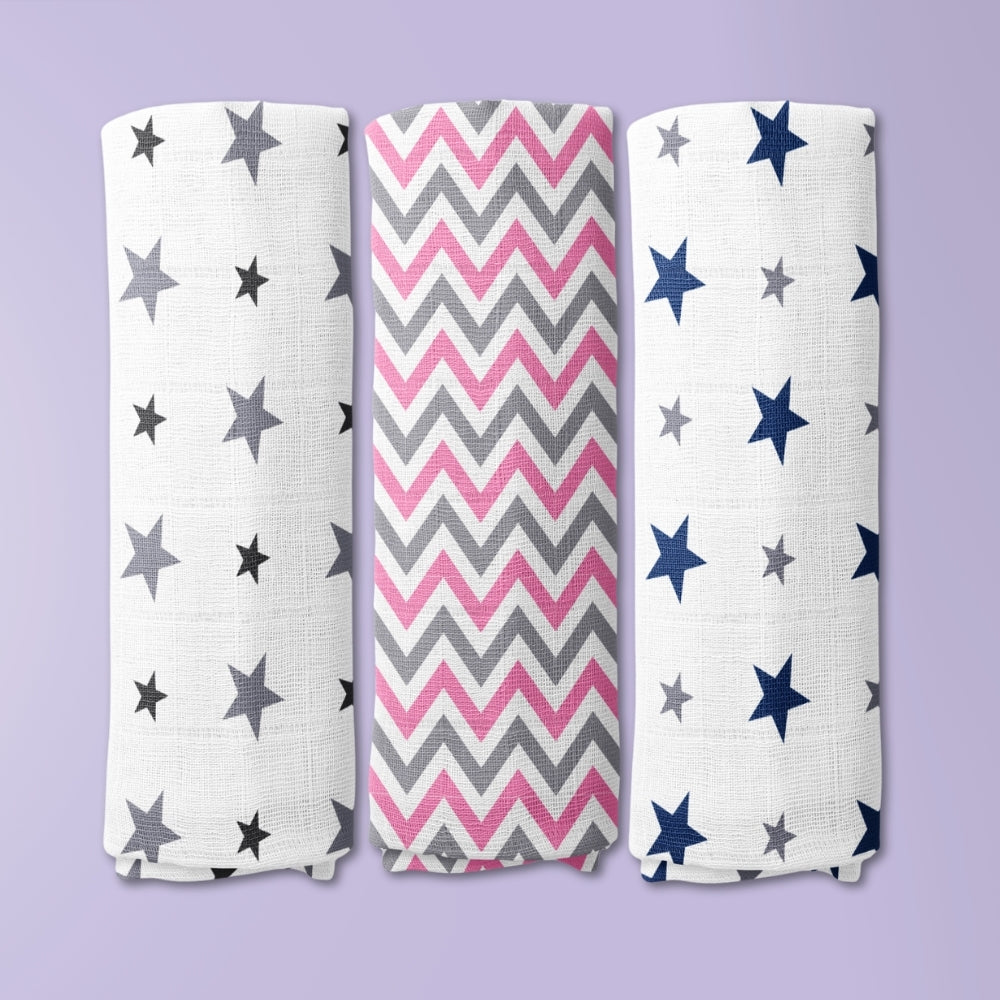 Everyday Classics Swaddles Tiny Twinkles, Pack of 3