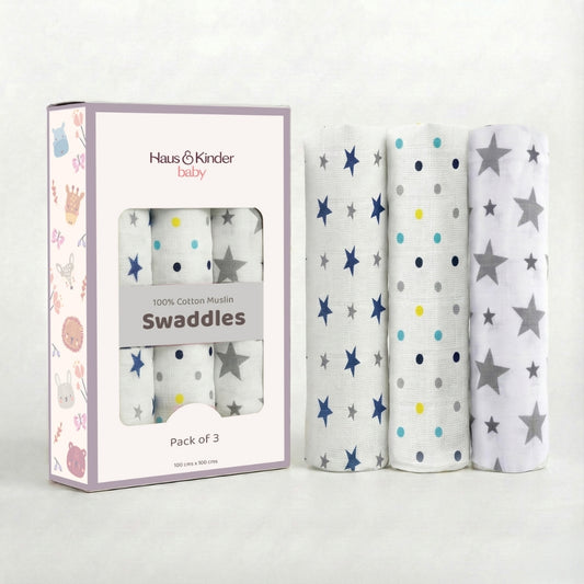 Everyday Classics Swaddles Classic Stars, Pack of 3
