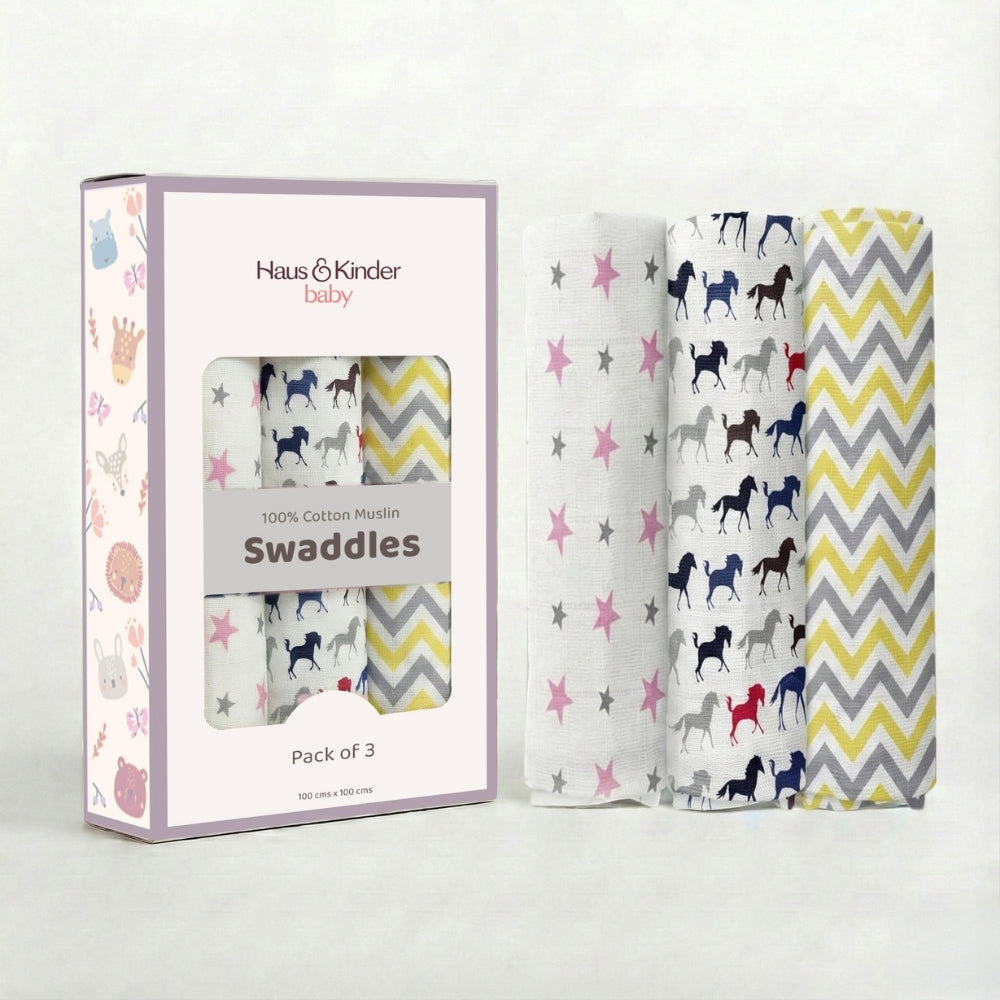Everyday Classics Swaddles Glee Greys, Pack of 3
