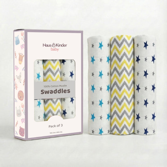 Everyday Classics Swaddles Sunny Skies, Pack of 3