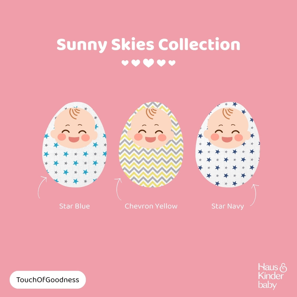 Everyday Classics Swaddles Sunny Skies, Pack of 3
