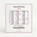 Sugar Moon Cotton Muslin Swaddle – Pack of 4