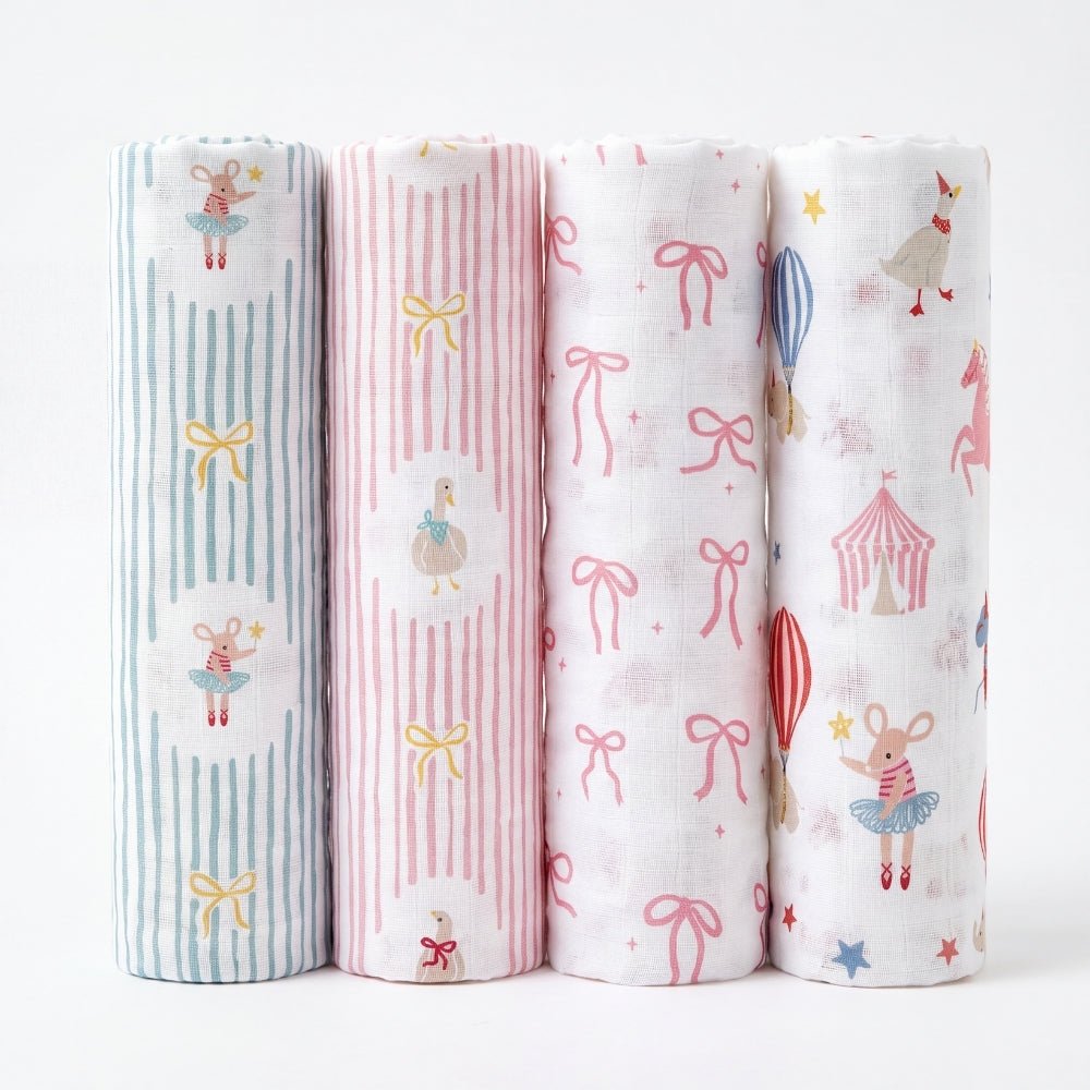 Sugar Moon Cotton Muslin Swaddle – Pack of 4