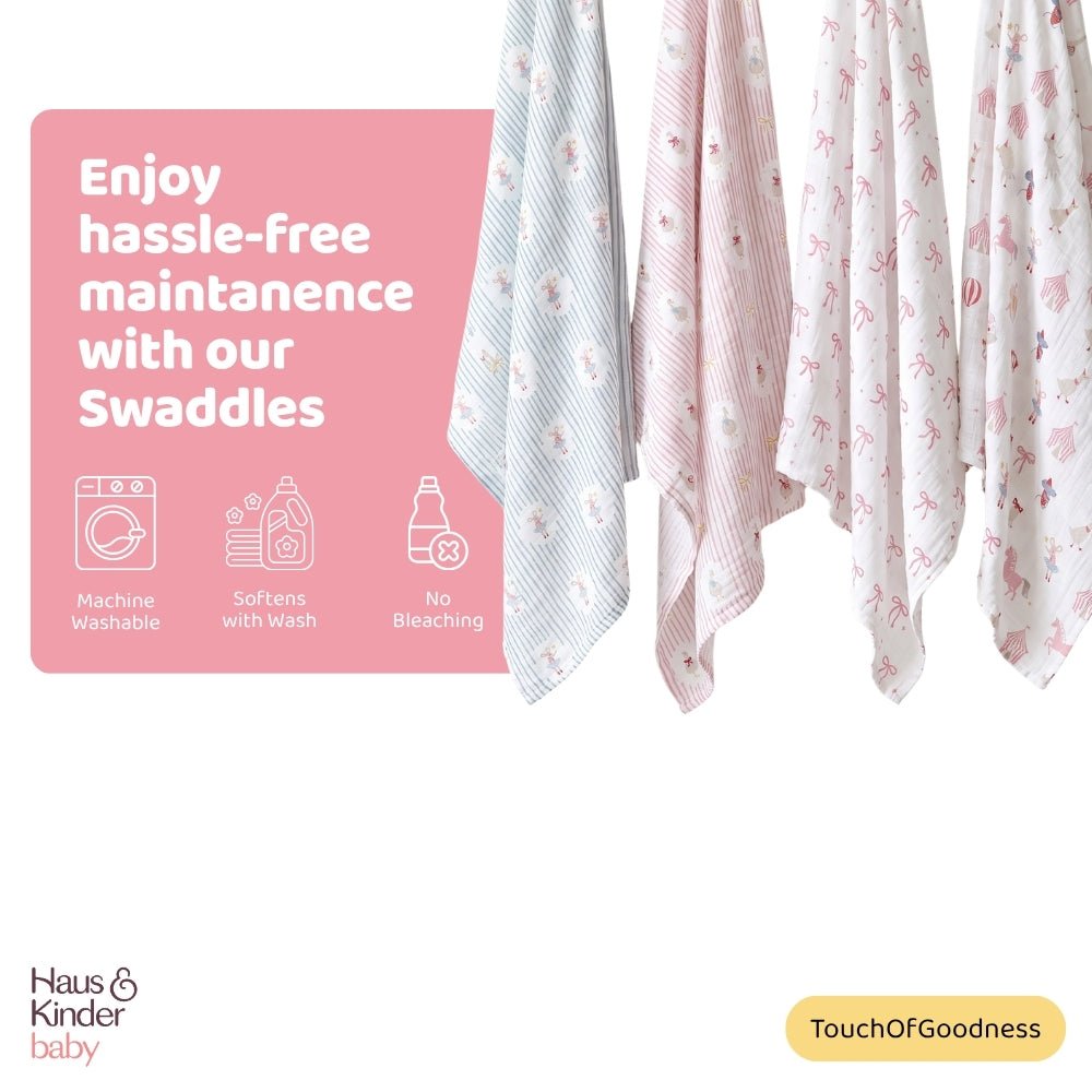 Sugar Moon Cotton Muslin Swaddle – Pack of 4