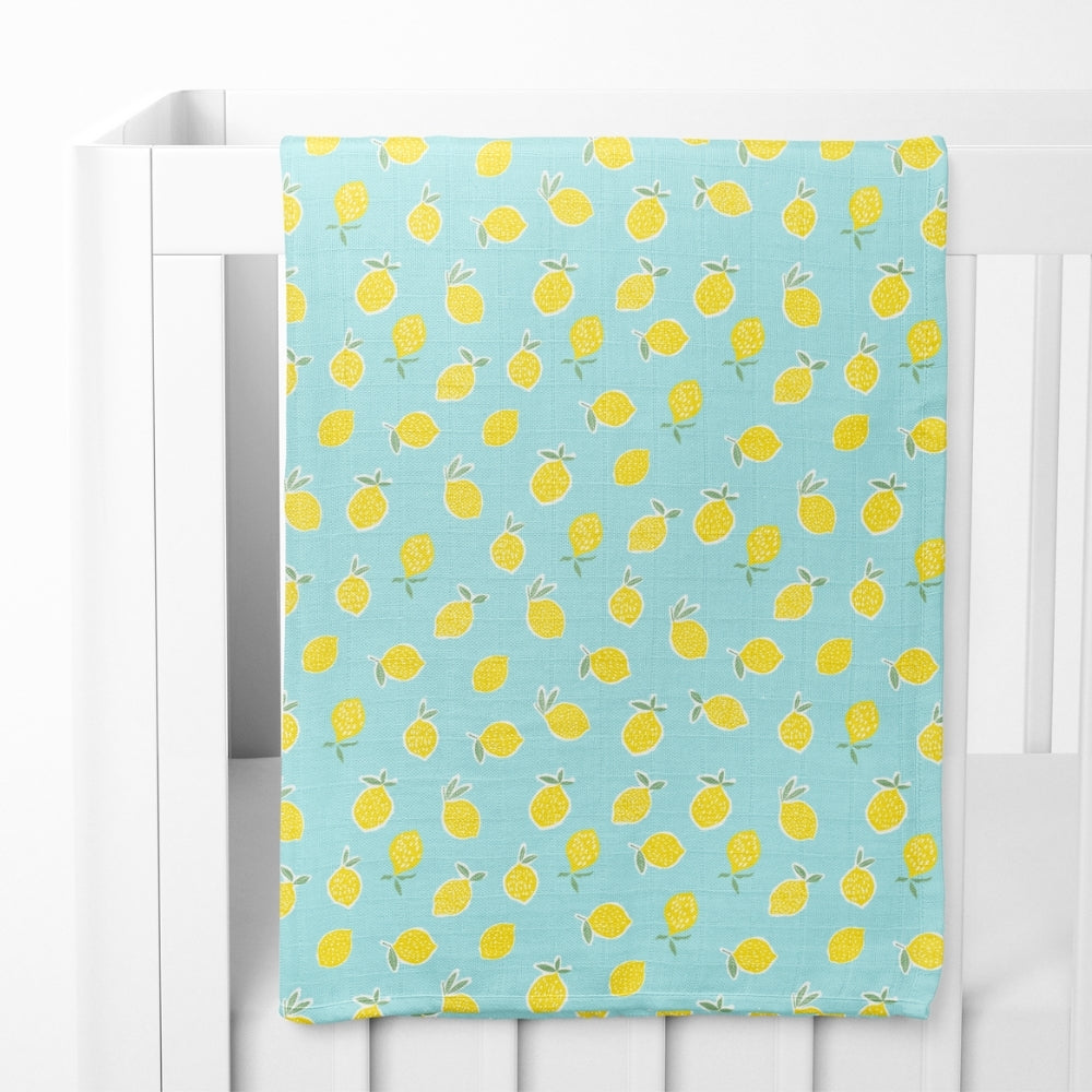 Fruit & Brute 100% Cotton Soft Muslin Swaddles -Pack of 4 ( Yellow , blue , Multicolor)