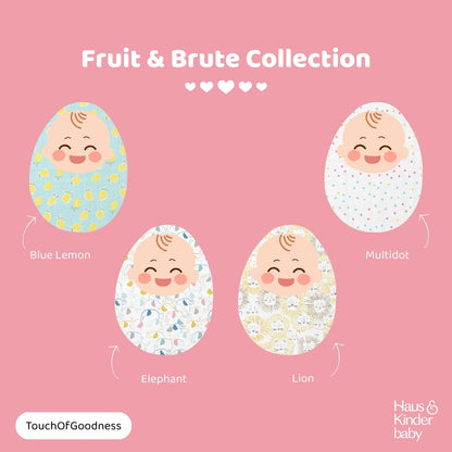Fruit & Brute 100% Cotton Soft Muslin Swaddles -Pack of 4 ( Yellow , blue , Multicolor)