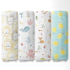 Fruity fauna Collection 100% Cotton Muslin Swaddle Pack Of 4