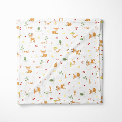 Fruity fauna Collection 100% Cotton Muslin Swaddle Pack Of 4