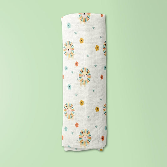 Lion's Garden Collection Muslin Swaddle