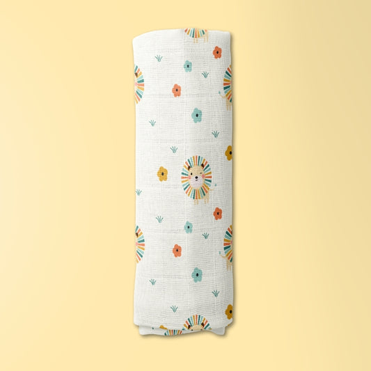 Lion's Garden Collection Muslin Swaddle
