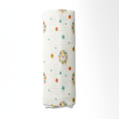 Lion's Garden Collection Muslin Swaddle