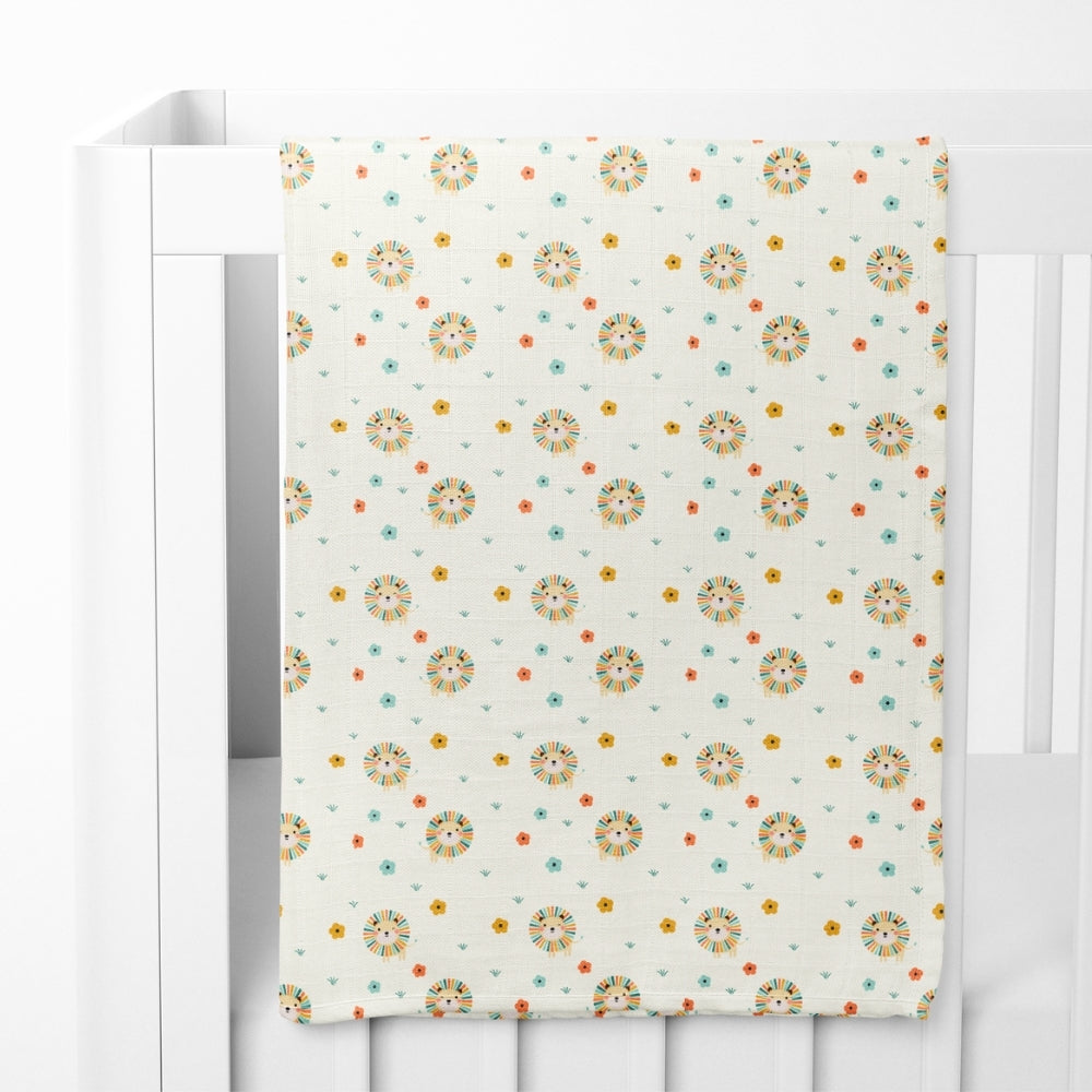 Lion's Garden Collection Muslin Swaddle