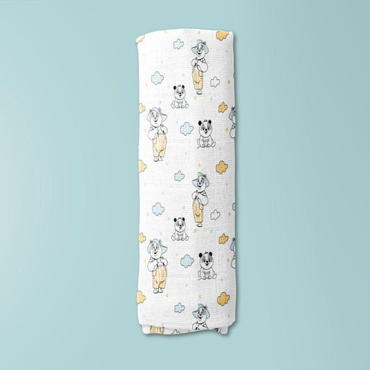 Panda Puff Collection Muslin Swaddle
