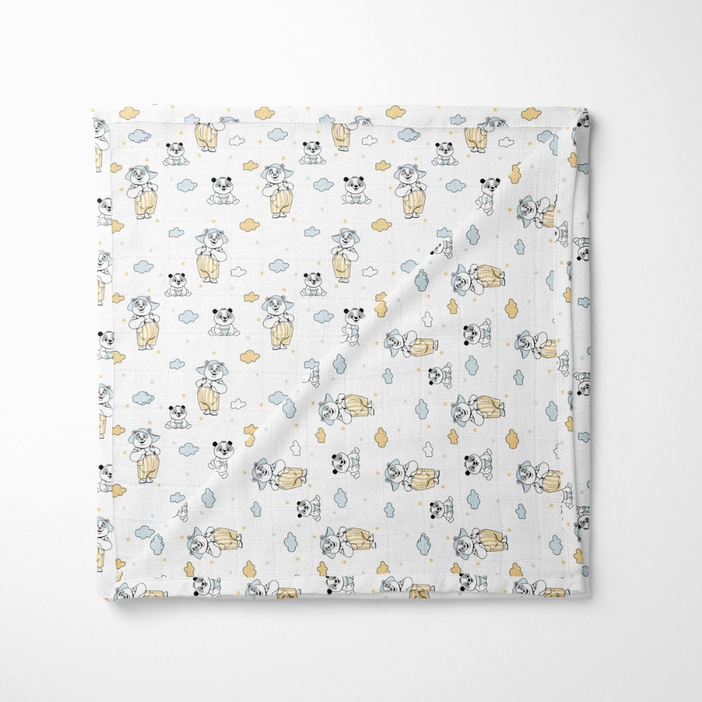 Panda Puff Collection Muslin Swaddle