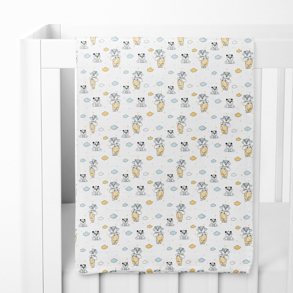 Panda Puff Collection Muslin Swaddle