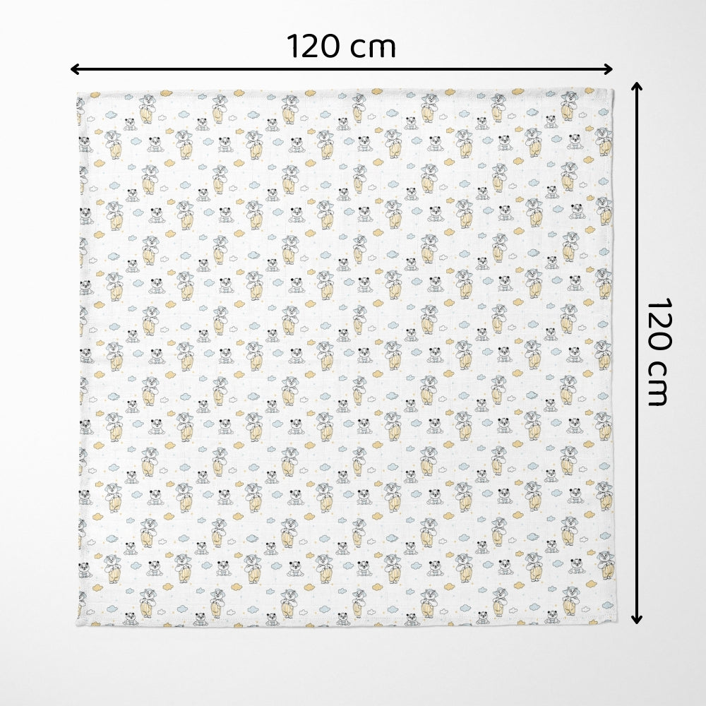 Panda Puff Collection Muslin Swaddle