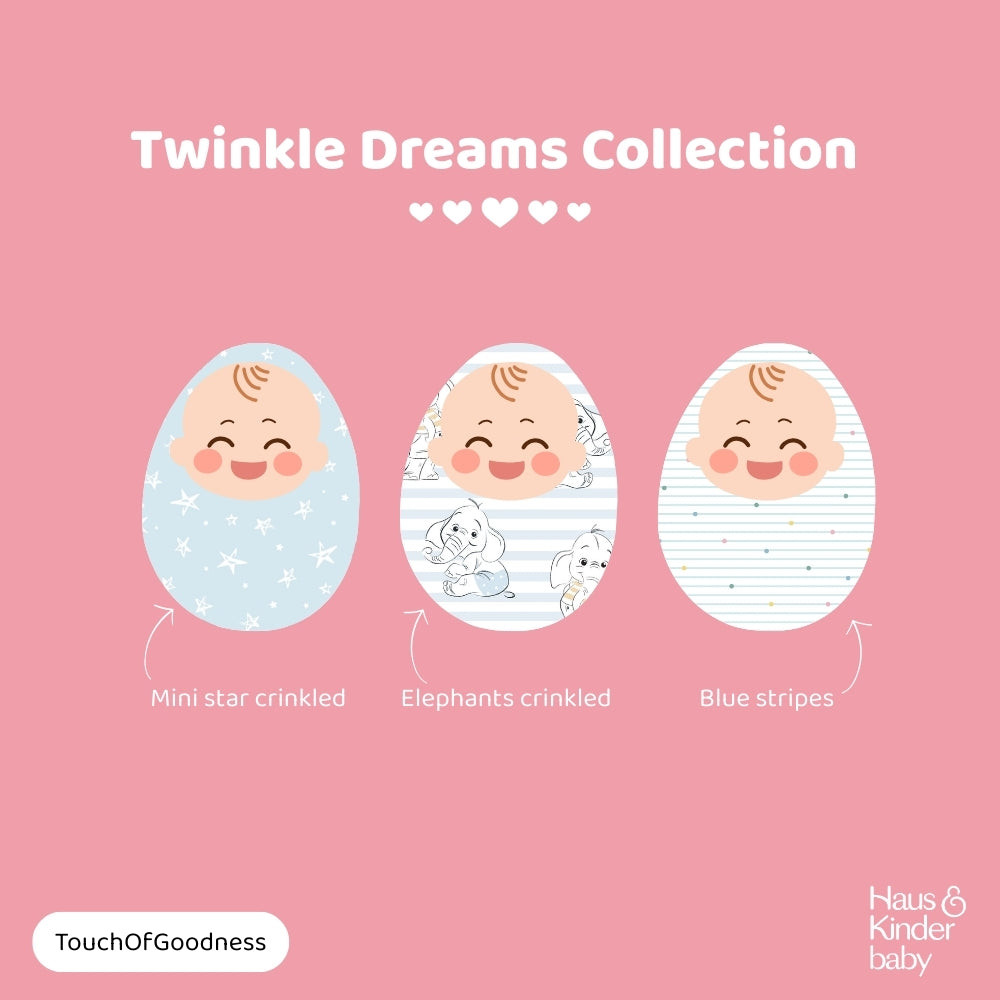 Twinkle Dreams  Collection Muslin Swaddle- Pack Of 3