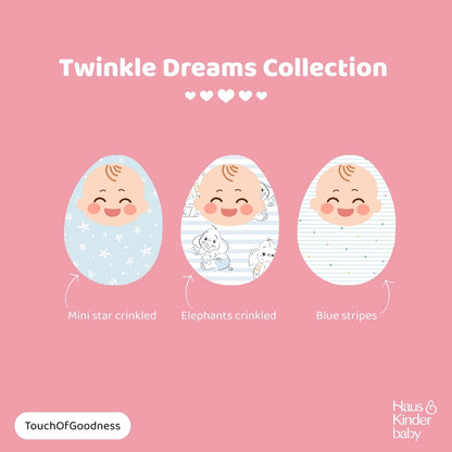 Twinkle Dreams  Collection Muslin Swaddle- Pack Of 3