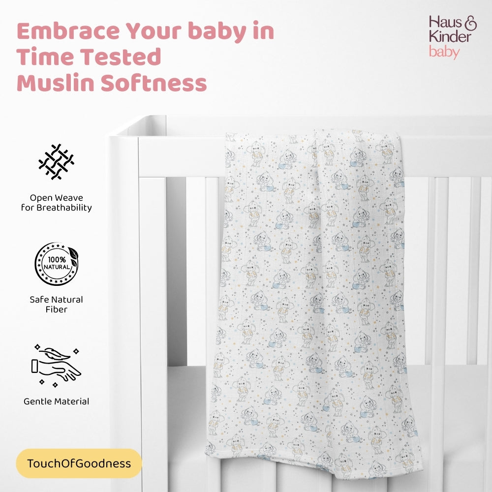 Twinkle Dreams  Collection Muslin Swaddle- Pack Of 3