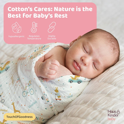 Jungle Party Collection Muslin Swaddle- Pack Of 3