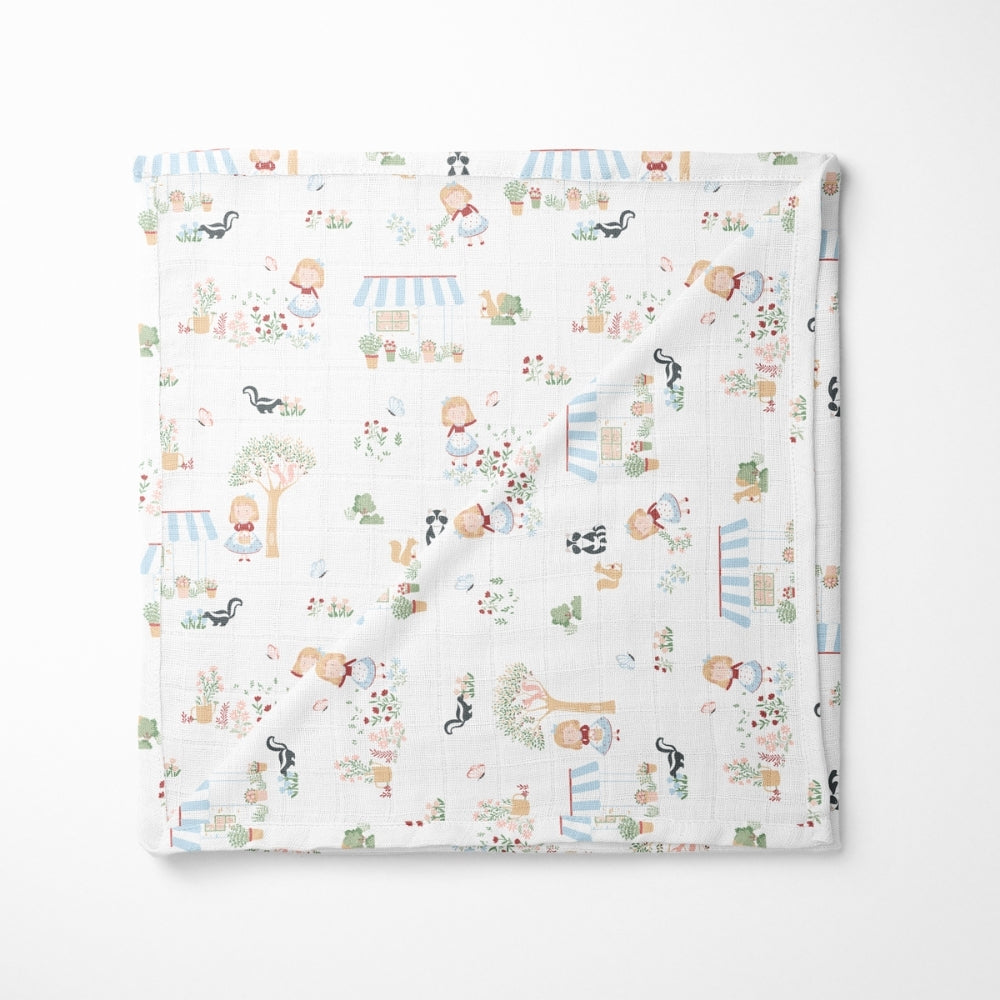 Scarlet In Garden Collection Muslin Swaddle- Pack Of 3