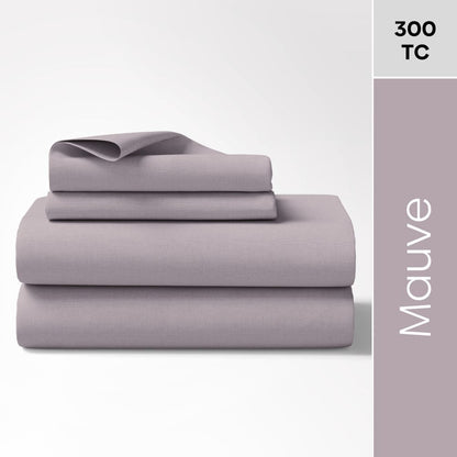 Mauve 100% Cotton Bedsheet, 300 TC