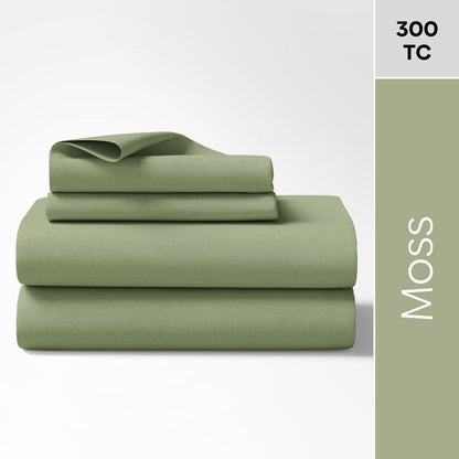 Moss 100% Cotton Bedsheet, 300 TC