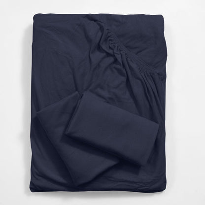 Jersey Fitted Bedsheet - Double/Navy