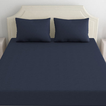 Jersey Fitted Bedsheet - King/Navy