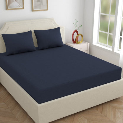 Jersey Fitted Bedsheet - Double/Navy