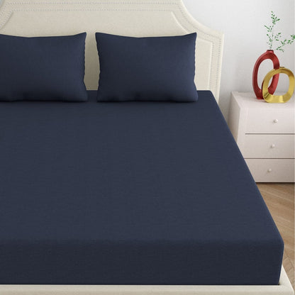 Jersey Fitted Bedsheet - King/Navy