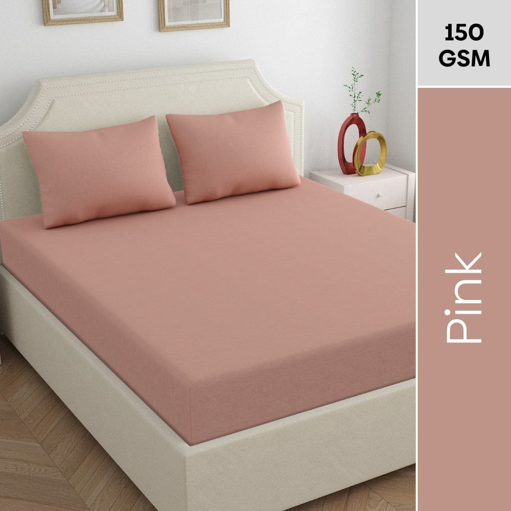 Jersey Fitted Bedsheet - Double/Pink