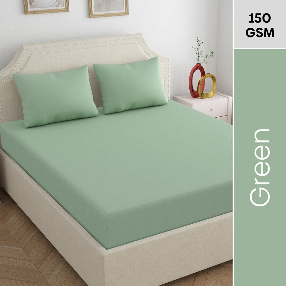 Jersey Fitted Bedsheet  - King/Green