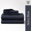 Navy Blue 100% Cotton Bedsheet, 300 TC