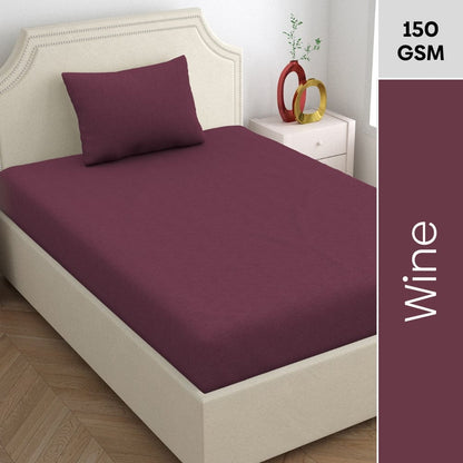 Jersey Fitted Bedsheet - Single/Wine