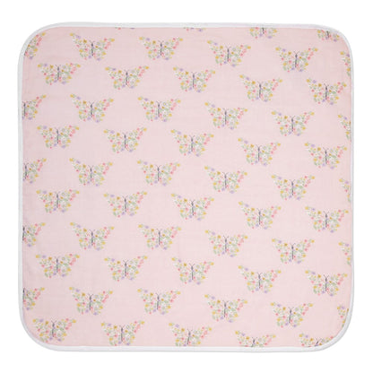 Cotton Muslin-Terry Hooded Towel ( Newborn - 12 Months) - Butterfly Garden