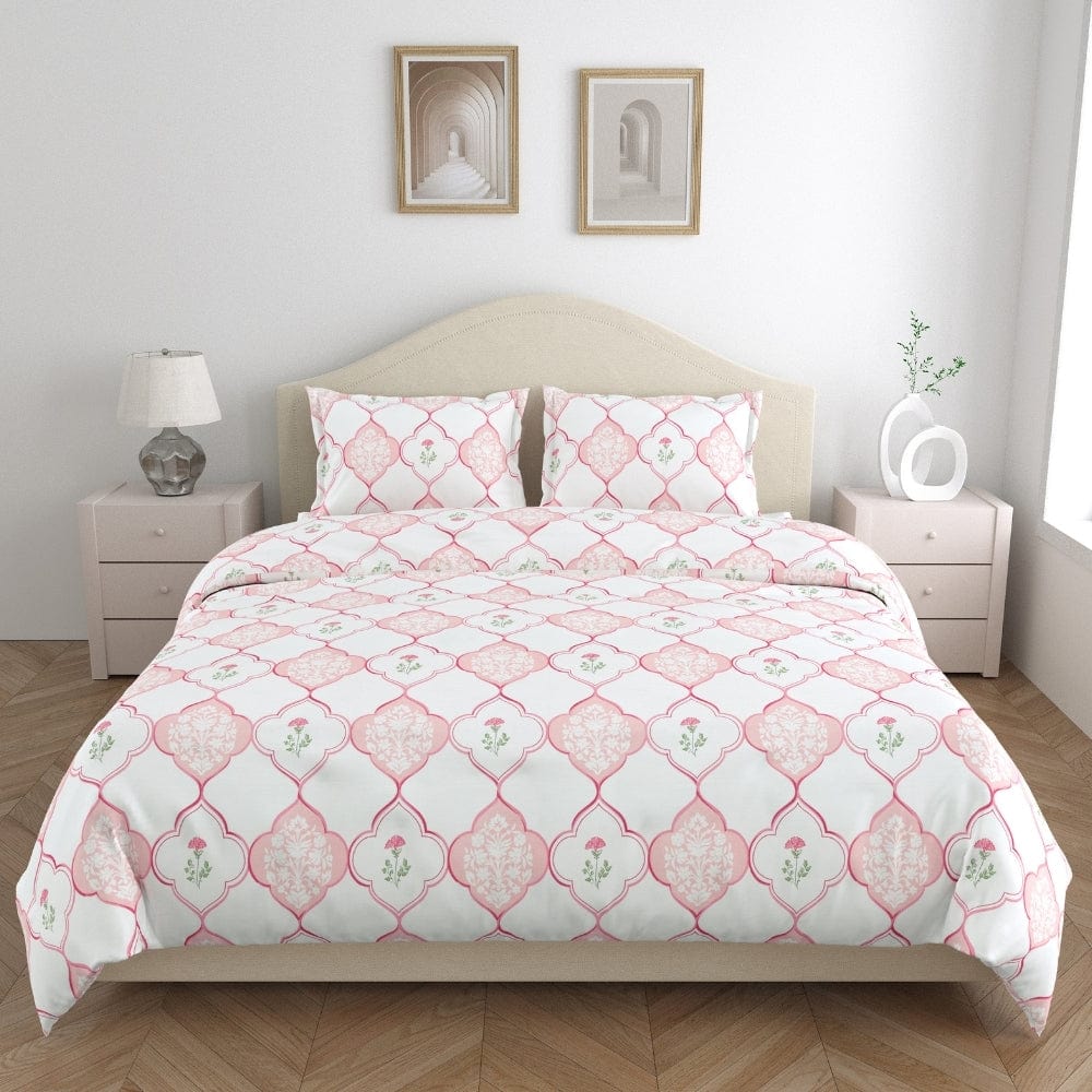 Pink City Palette 186 TC Cotton 100% Printed Flat King Bedsheet