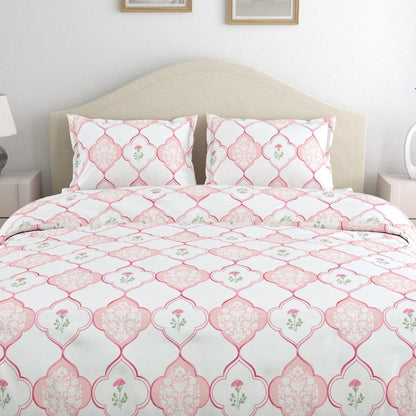 Pink City Palette 186 TC Cotton 100% Printed Flat Double Bedsheet