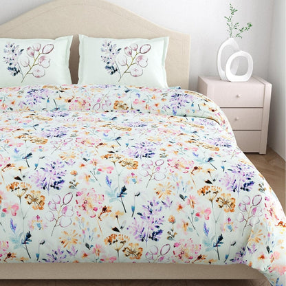 Pink Petal Waves 100% Cotton King Size Bedsheet, 186 TC