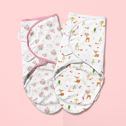 H&K Dreamsack Easy Wrap Swaddle, Magical Garden. Size (0-3 months) Pack of 2