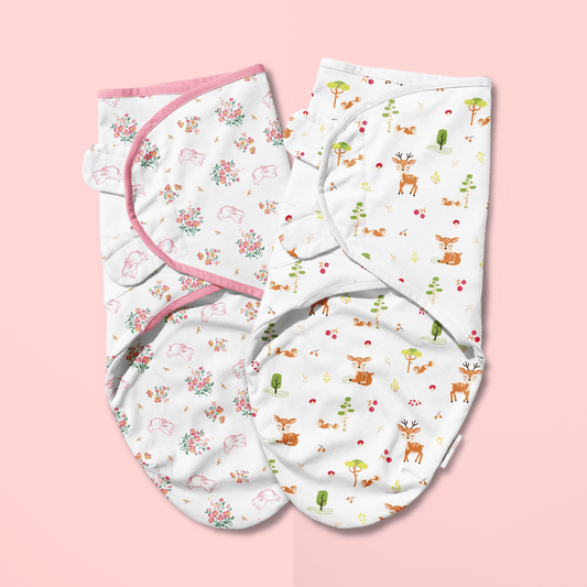 H&K Dreamsack Easy Wrap Swaddle, Magical Garden. Size (0-3 months) Pack of 2