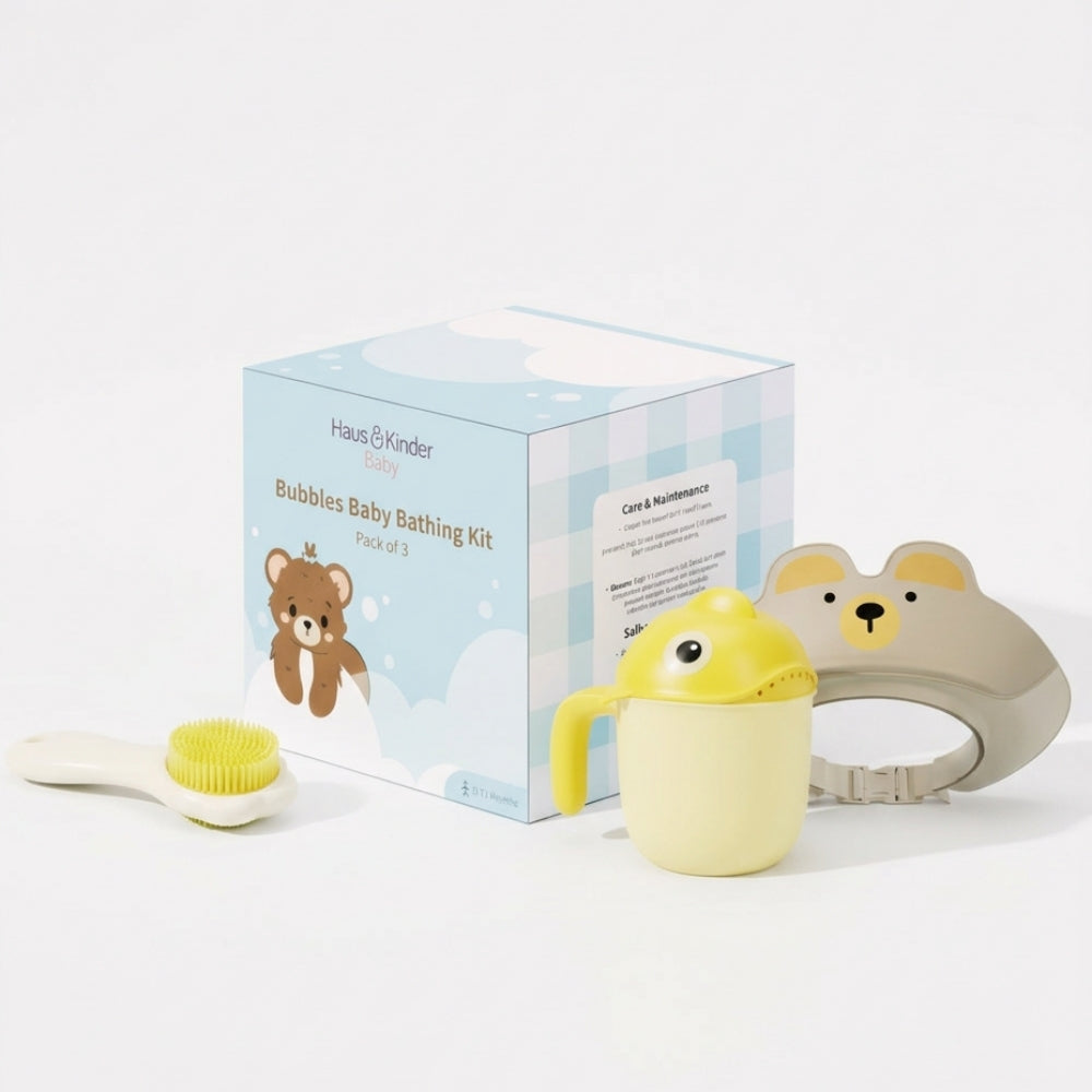 Bubbles Baby Bathing Kit- Set Of 3, (0-12) Months