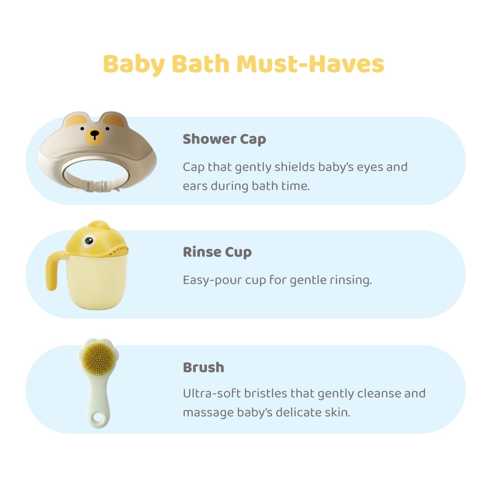 Bubbles Baby Bathing Kit- Set Of 3, (0-12) Months