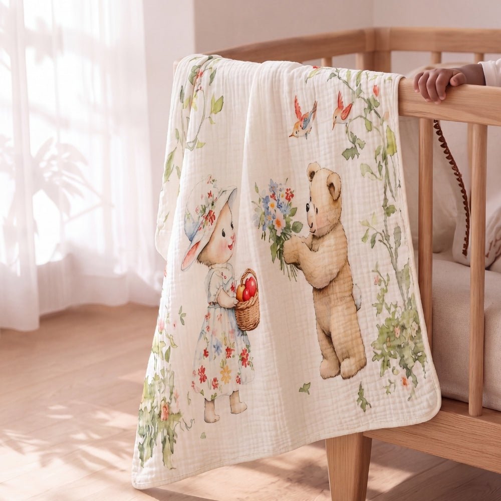 Berry Lush Muslin 6- Layer Blanket, (0-2 Years) - Swaddles and Blankets | haus & kinder