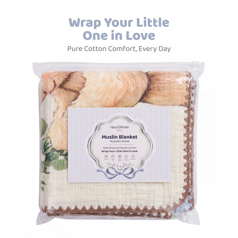 Berry Lush Muslin 6- Layer Blanket, (0-2 Years) - Swaddles and Blankets | haus & kinder