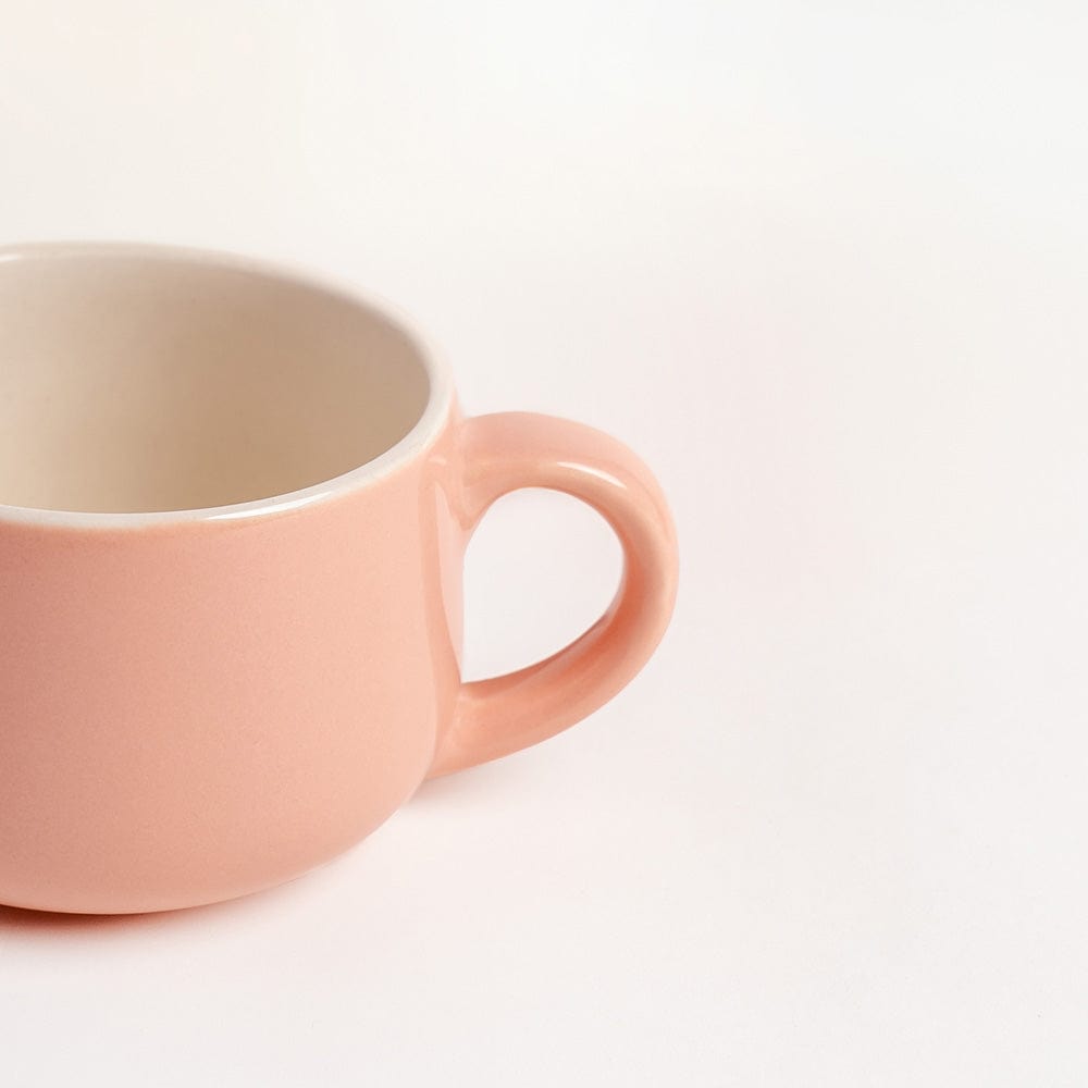 Tea & Rose Ceramic Mug Set of 2, Pink