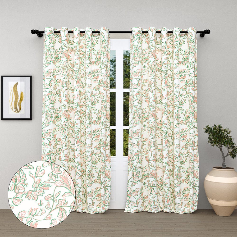 Leafy Canopy Blush Curtain Set