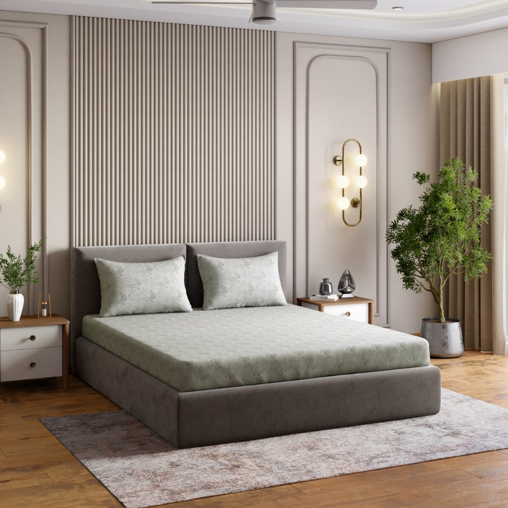 Feather-Touch 300 TC  Bedsheet- Dried Peony